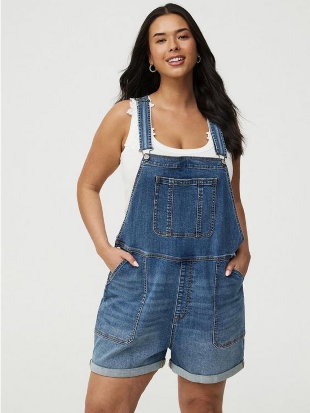 Torrid Denim Short Overalls size 14